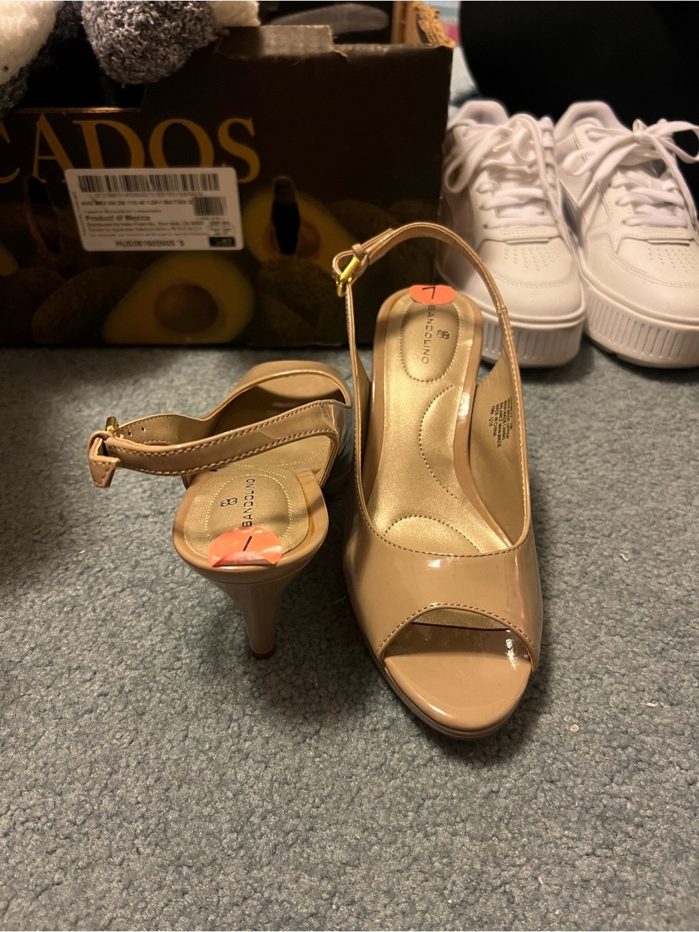 Peep-Toe Nude Slingback Heels